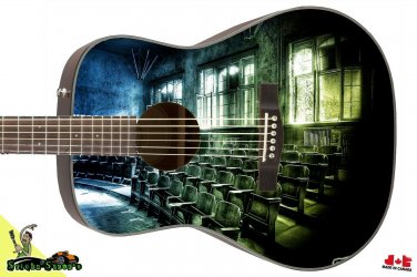Guitar Skin Axe Wrap Re-skin Lefty Acoustic  Think Before the Classroom 032
