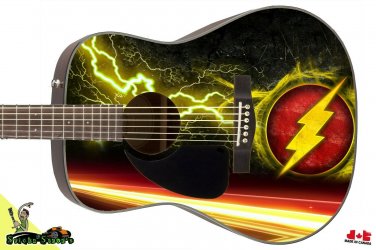 Guitar Skin Axe Wrap Re-skin Vinyl Decal DIY Lefty Acoustic Speed Force 063