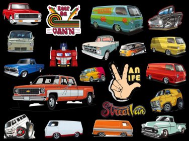 Vanfest&Acirc;&nbsp; Retro Vans Trucks VW C-10 Van life 20 Pack A