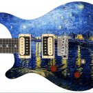 Guitar Skin Axe Wrap Re-skin Vinyl Van Gogh Over Rhone Starry Night Left 690