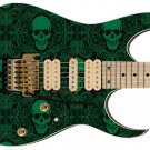 Guitar Skin Axe Wrap Classic Rock N Roll Skull -Colorized 525
