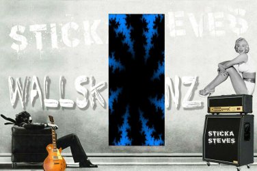 Guitar Display Wall Hanger Skinz Showcase Skin D&Atilde;&copy;cor Tye Dye Fractal Sky 956