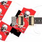 Guitar Skin Axe Wrap Re-skin Vinyl Decal DIY '80s Retro White Skull & Bones 1200