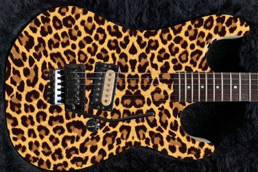 Guitar Wrap Skin Axe Re-Skin Iconic 80's Metal Rock Paul Stanley Leopard Print F