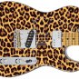 Guitar Wrap Skin Axe Re-Skin Iconic 80's Metal Rock Paul Stanley Leopard Print F