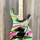 Guitar Wrap Skin Axe  Re-skin Decal Jem Swirl Pink Green Righty Electric   133