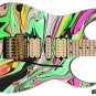 Guitar Wrap Skin Axe Re-skin Decal Jem Swirl Pink Green Righty Electric 133