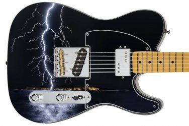 Guitar Skin Wrap Axe Reface Electric Blue Lightning Strikes Again 630
