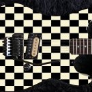 Guitar Skin Axe Wrap Re-skin Vinyl Black & Antique Off White Checkboard 699
