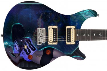 Guitar Skin Axe Wrap Reface Vinyl Lonely Space Girl 1234
