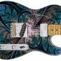 Guitar Skin Axe Wrap Re-skin Vinyl  Leaf Trapped in Time 1 blue green laven 1174