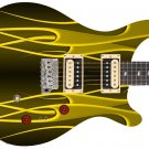 Guitar Skin Axe Wrap Reface Vinyl  Yellow Flames 1238
