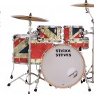 Drum Wrap Percussion Shell Cover Bass Kick Snare Tom DIY-Vintage UK Flag 368