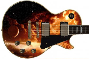 Sticka Steves Guitar Skin Axe Wrap Reface Fly By Night  Amber Clouds GS 337
