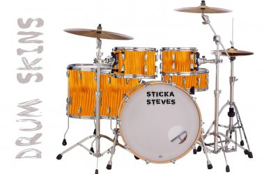 Drum Wrap Percussion Shell Cover Bass Kick Snare Tom DIY-Maple Amber Top 172