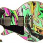 Guitar Wrap Skin Axe  Re-Skin Jem Swirl pink green 133