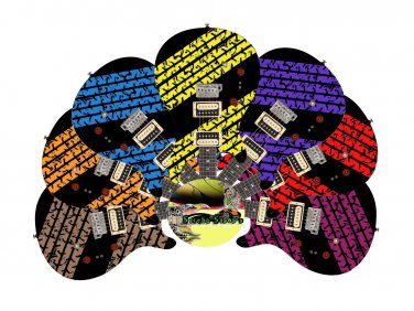 Guitar Skin Wrap Axe Re-Skin Iconic 80's Metal Rock Tire Treads 1220