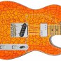 Guitar Wrap Skin Reface Iconic 80's Burst 6 Volt Crackle Orange Blister 1219