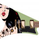 Guitar Skin Wrap Axe Re-Skin Pop Rock High Society Groupie Girl  - 1212