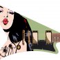 Guitar Skin Wrap Axe Re-Skin Pop Rock High Society Groupie Girl - 1212