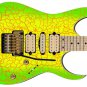 Guitar Wrap Skin Reface Iconic 80's Burst 6 Volt Crackle Lime Light 1219