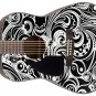 Guitar Skin Wrap Axe Re-Skin Acoustic, Pickguard -  Black & White Swirl Jem 031