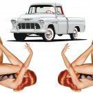 C10 Truck White  & Pin up Girl, Rhianna x2, Laminated. USA Shipping Included