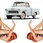 C10 Truck White  & Pin up Girl, Rhianna x2, Laminated. USA Shipping Included