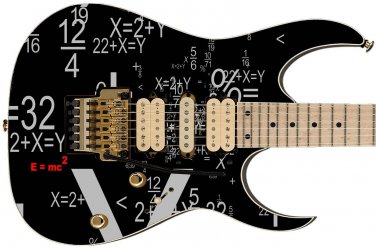 Guitar Skin Wrap Axe Re-Skin Pickguard, Headstock, Oversized -  E = mc 2  - 008