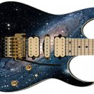 Sticka Steves Guitar Skin Wrap Reface Black and Blue Burst  Nebula 2 Dark GS 338