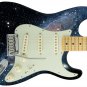 Sticka Steves Guitar Skin Wrap Reface Black and Blue Burst  Nebula 2 Dark GS 338