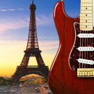 Wall Art Guitar Display Décor Panes- Eiffel Tower by Sunset 2011