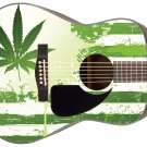 Guitar Skin Axe Wrap Re-skin 420 Kush Cannabis Weed Flag USA Acoustic 850