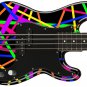 Guitar Skin Axe Wrap Re-skin DIY Abstract Stripes Iconic Rock 80's Version 1980