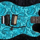 Guitar Skin Axe Wrap Re-skin Vinyl Decal DIY Ocean Blue Paisley Special GS 203