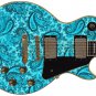 Guitar Skin Axe Wrap Re-skin Vinyl Decal DIY Ocean Blue Paisley Special GS 203