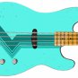 Guitar Skin Axe Wrap Re-skin Bass Reface DIY Pulse Beat Aqua 1433