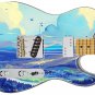 Guitar Skin Axe Wrap Re-skin Bass Reface DIY Paradise Skies 1464