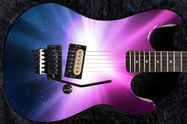 Guitar Skin Axe Wrap Re-skin Bass Reface DIY Black Star Beyond 1288