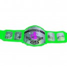 INTERCONTINENTAL HEAVYWEIGHT WRESTLING CHAMPIONSHIP BELT GREEN LEATHER STRAP BELT ADULT SIZE