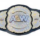 AEW WORLD WRESTLING CHAMPIONSHIP BELT BLACK LEATHER STRAP BELT ADULT SIZE