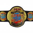 ECW WORLD HEAVYWEIGHT WRESTLING CHAMPIONSHIP BELT BLACK LEATHER STRAP BELT ADULT SIZE
