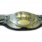 PWF TRIPLE CROWN HEAVYWEIGHT WRESTLING CHAMPIONSHIP BELT BLACK LEATHER STRAP BELT ADULT SIZE
