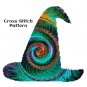 Peacock Feather Spiral Witch's Hat CrossStitch Pattern PDF
