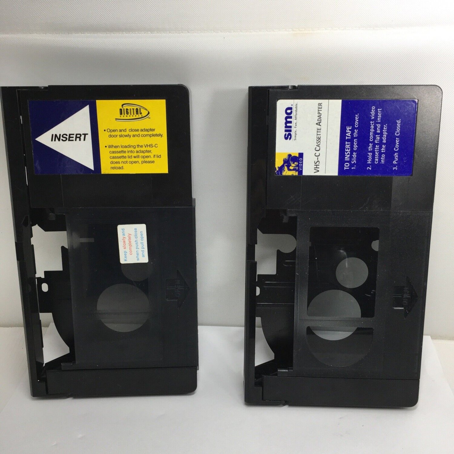 Lof of 2 VHSC to VHS Cassette Adapters Sima and Digital Concepts Brand