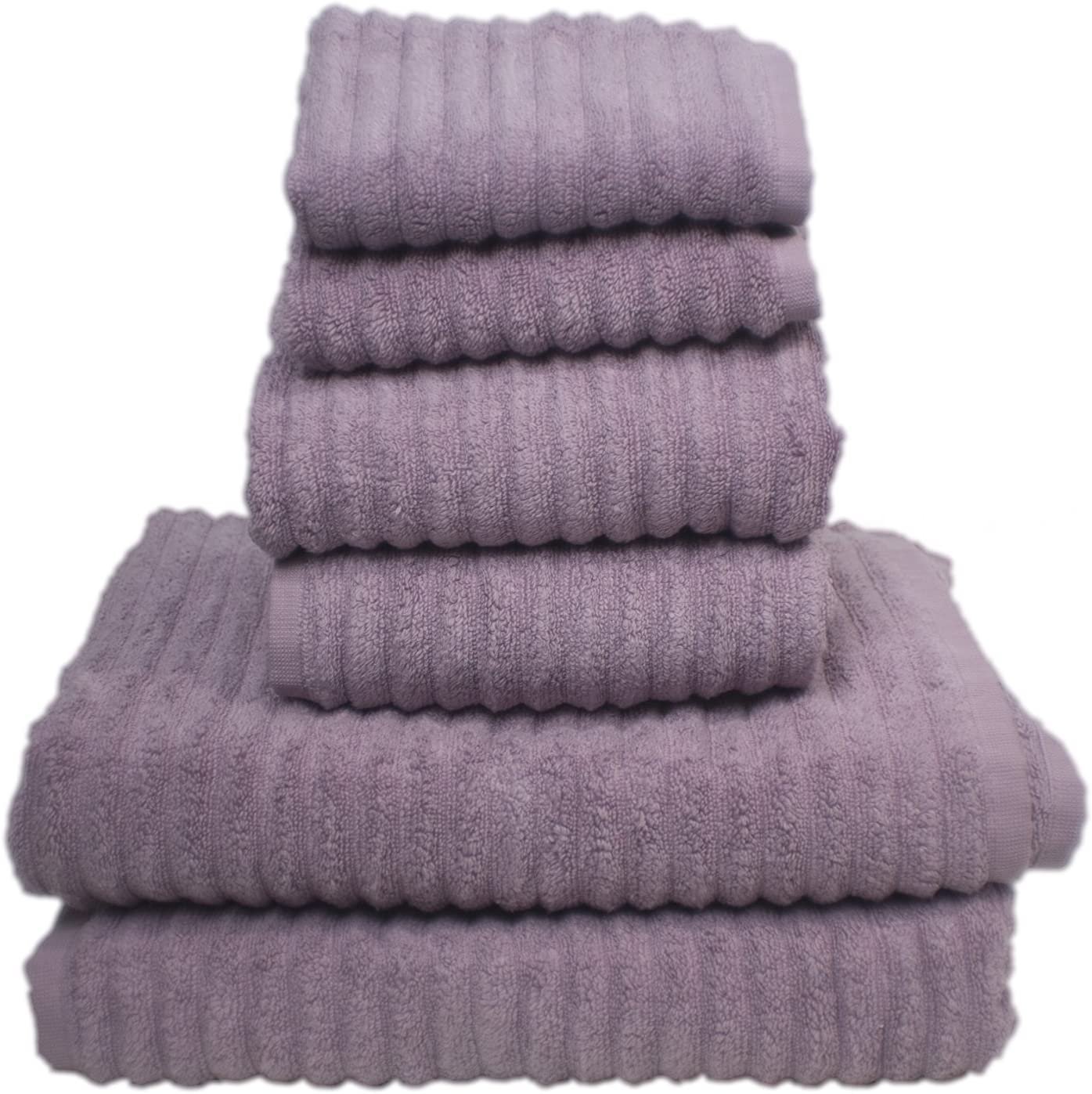 Spura Home Periwinkle Ribbed 6 Pc Towel Set 2 Bath, 2 Hand Towels, 2