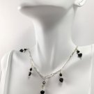 Black Onyx Hearts Pendant Necklace