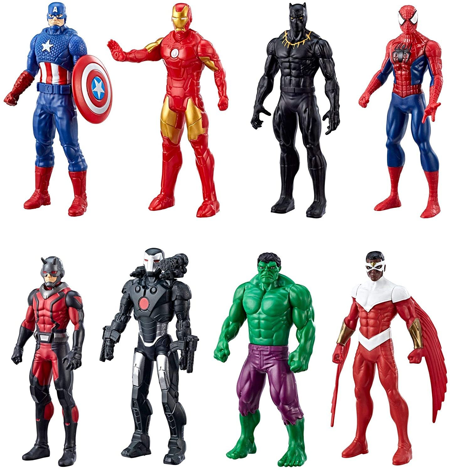 Marvel Avengers 8 Action Figures Iron Man, Hulk, Black Panther