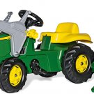 John Deere Pedal Tractor with Working Front Loader and Detachable Trailer