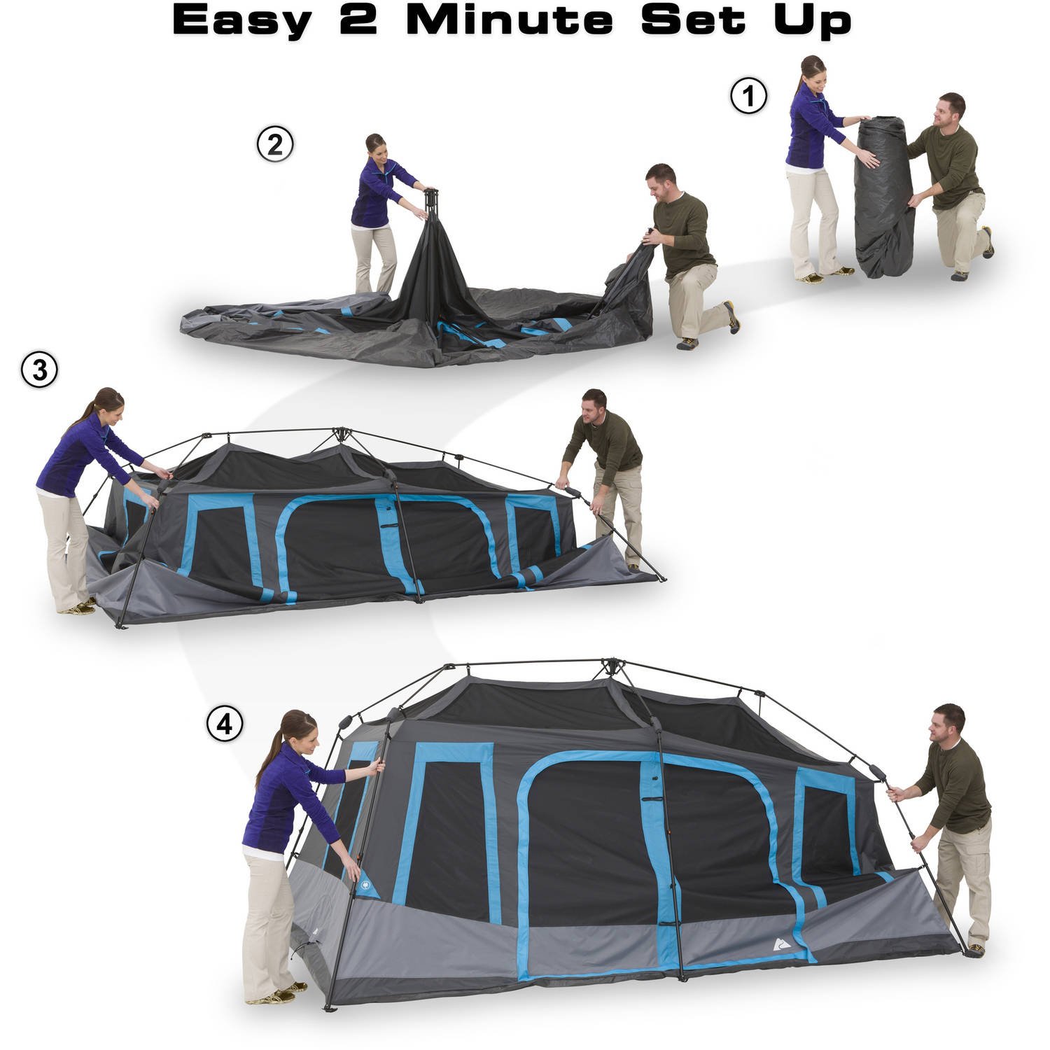 ozark 10 person dark rest instant tent